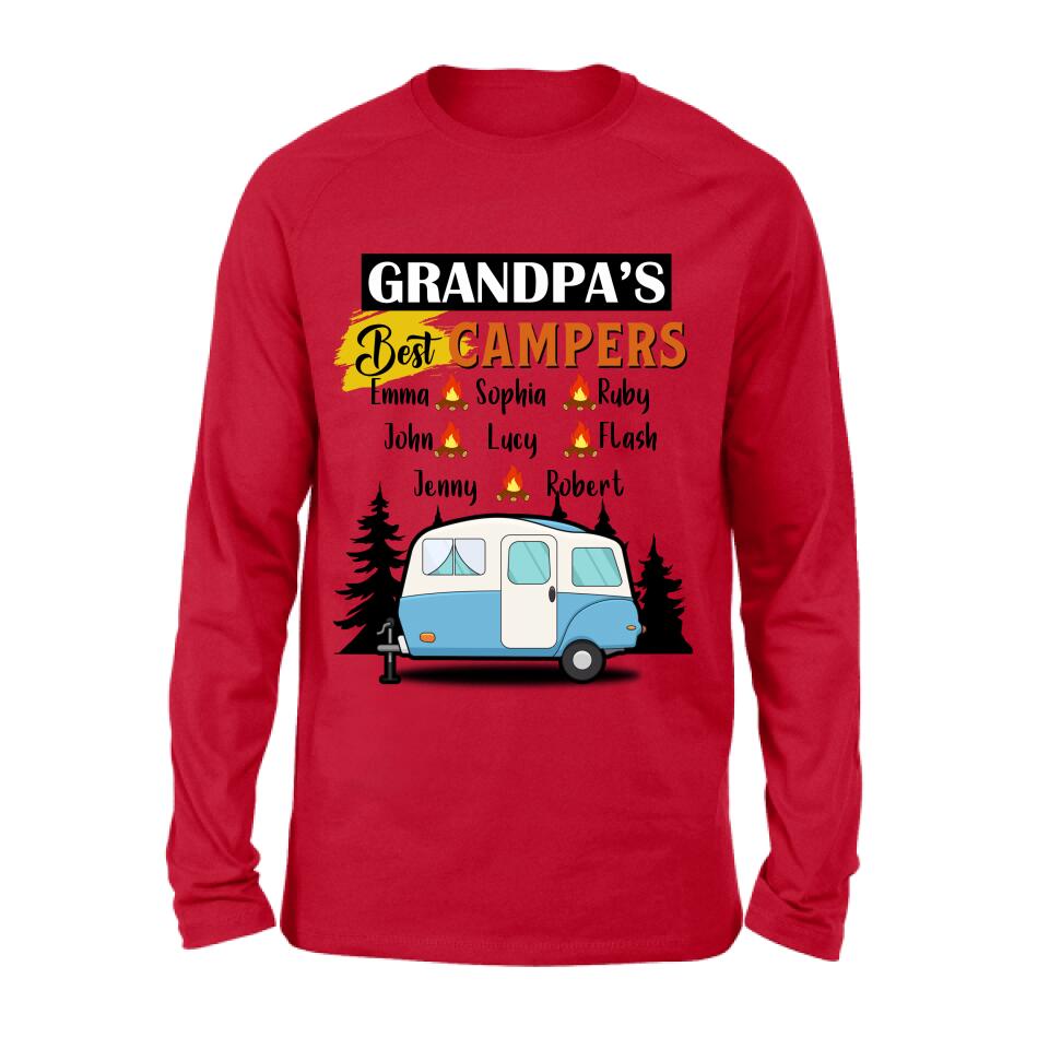 Personalized Grandpa's Best Campers Shirt/Pullover Hoodie - Up to 8 Kids - Gift Idea For Grandpa/Camping Lover