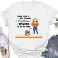 Personalized Dog Mom Chibi Shirt/Hoodie - Up to 6 Dogs - Gift Idea For Dog Lovers/Mother's Day - Born To Be A Stay At Home Dog Mom Forced To Go To Work