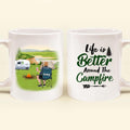 Personalized Camping Mug - Up to 5 Pets - Gift Idea For Mom/Dad - Life Is Better Around The Campfire