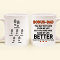 Personalized Step Dad Thank You Coffee Mug - Gift Idea For Step Dad - Up to 5 Kids - Thank You For Being The Dad