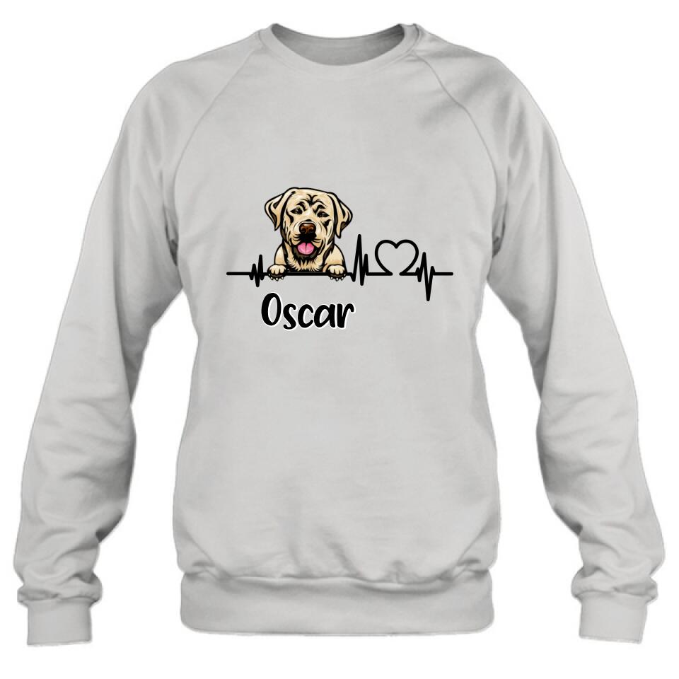 Personalized Heartbeat Dog/Cat Shirt/Pullover Hoodie - Up to 2 Pets - Gift Idea For Dog/Cat Lover
