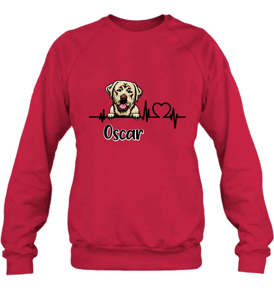 Personalized Heartbeat Dog/Cat Shirt/Pullover Hoodie - Up to 2 Pets - Gift Idea For Dog/Cat Lover