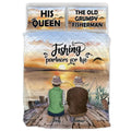 Personalized Fishing Family Quilt Bed Sets - Couple/Parents With Up to 2 Kids And 4 Pets - Gift Idea For Whole Family/Fishing Lover - Fishing Partners For Life