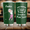 Personalized Grandma Golf Tumbler - Gift Idea For Grandma/Golf Lover - Some Grandmas Knit Real Grandmas Play Golf