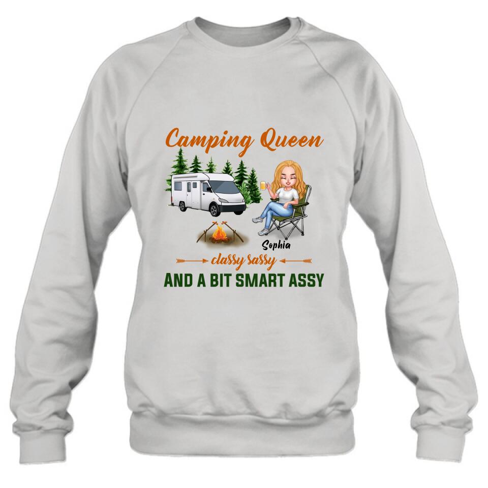 Personalized Camping Queen Shirt/Pullover Hoodie - Gift Idea For Camping Lover
