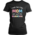 Personalized Mom Grandma T-shirt - Gift For Grandma - I Rock Two Titles Mom And Grandma