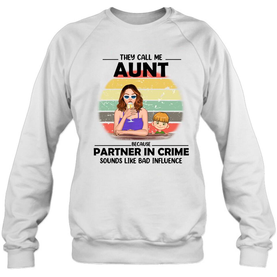 Personalized Aunt T-Shirt/Pullover Hoodie - Aunt With Up to Two Kids - 7ICUJZ