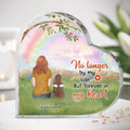Personalized Dog Mom/Dad Heart-Shape Acrylic Plaque - Man/Woman/Couple With Up to 4 Dogs - Gift For Dog Mom/Dog Dad/Mother's Day - No Longer By My Side But Forever In My Heart