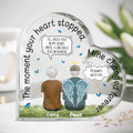 Personalized Husband/Wife Loss Heart-Shaped Acrylic Plaque - Memorial Gift Idea - The Moment Your Heart Stopped