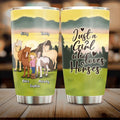 Personalized Horse Girl Tumbler - Gift Idea For Horse Lovers with up to 4 Horses - Just A Girl Who Loves Horses