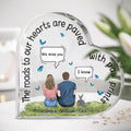 Personalized Rabbit Heart Shaped Acrylic Plaque - Up to 4 Rabbits - Gift Idea For Couple/Rabbit Lover - You Left Paw Prints On My Heart