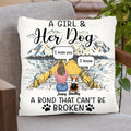 Personalized Memorial Dog Pillow Cover - Up To 5 Dogs - Gift Idea For Dog Lovers - A Girl And Her Dog A Bond That Can't Be Broken