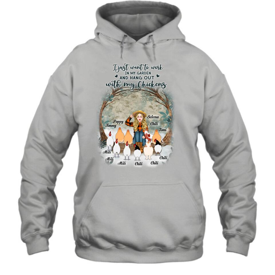 Personalized Just A Girl Who Loves Chickens Shirt - Girl With Up to 10 Chickens