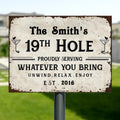 Personalized Golf Metal Sign - Gift Idea For Golf Lovers - Proudly Serving, Whatever You Bring Unwind, Relax, Enjoy