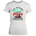Personalized Camping T-Shirt - Women With Up to 3 Cats - Best Gift For Dog Lover - A Girl Her Fur Babies Her Cats And Her Camper It's A Beautiful Thing