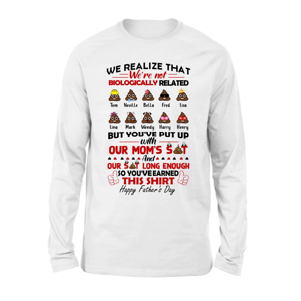 Personalized Step Dad Shirt - Up to 10 Kids - Gift Idea For Father's Day - Happy Father's Day