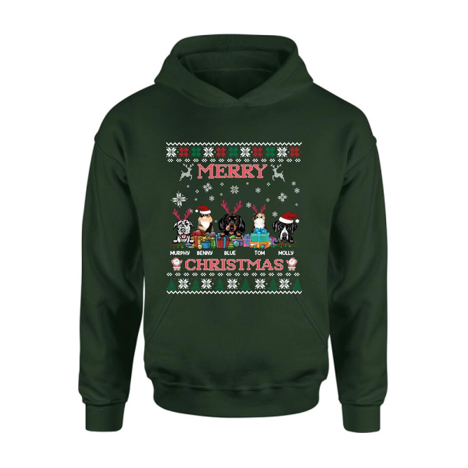 Personalized Pet Sweatshirt - Up to 5 Pets - Best Gift For Pet Lover - Merry Christmas