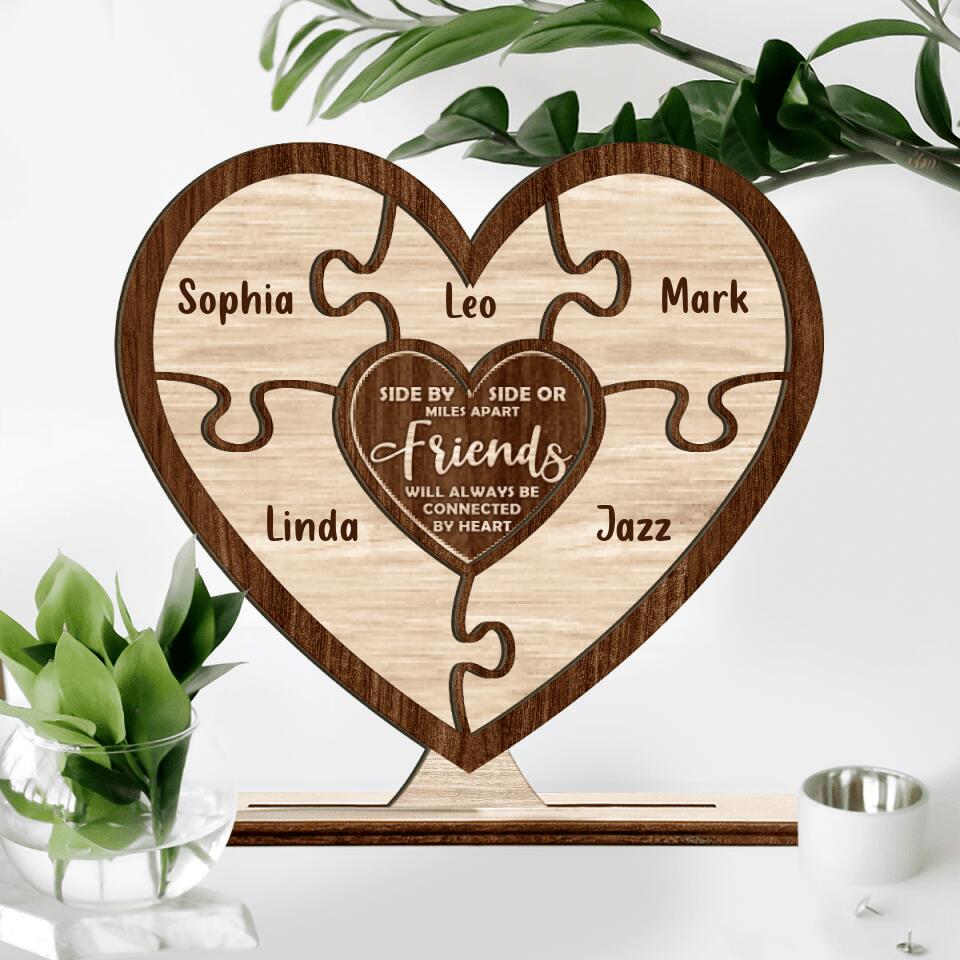 Personalized Friends Wooden Plaque - Gift Idea for Friends/Sisters - Besties Forever Never Apart Maybe In Distance But Never At Heart