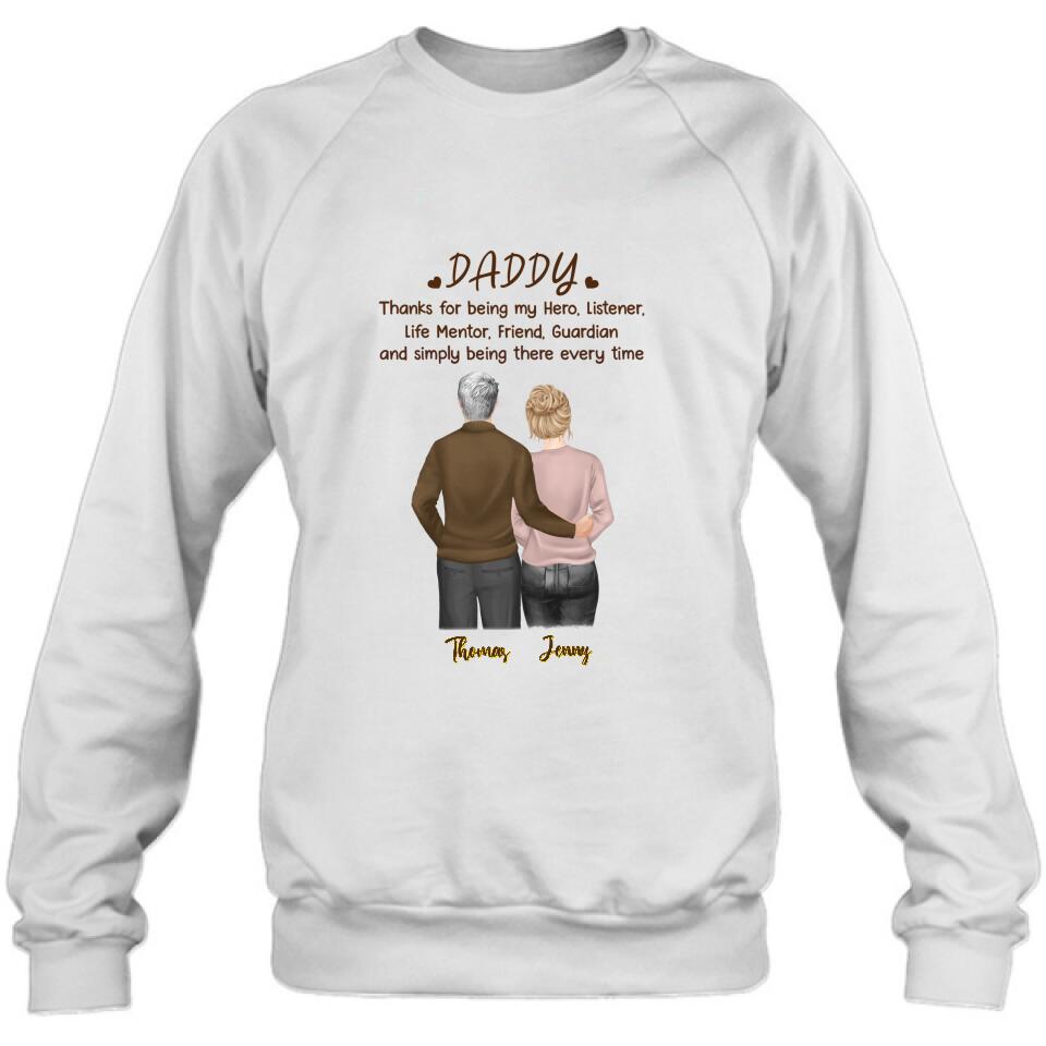 Personalized Daddy Shirt - Gift Idea For Family - Thanks For Being My Hero