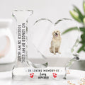 Personalized Memorial Dog Photo Love-Shaped Acrylic Plaque - Gift Idea For Dog Lover - No Longer By My Side, Forever In My Heart