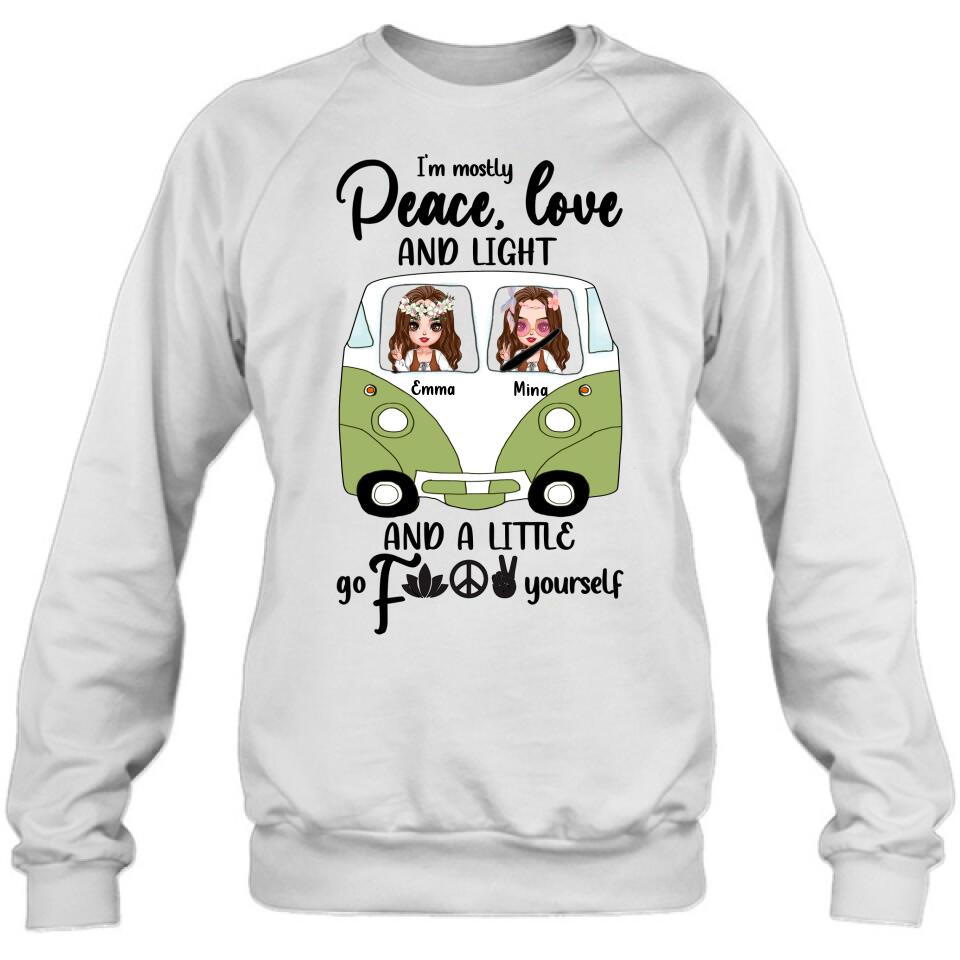 Personalized Hippie Girls T-Shirt/Long Sleeve/Sweatshirt/Pullover Hoodie - Gift For Hippies/Hodophiles/Friends - Stay Trippy Little Hippie