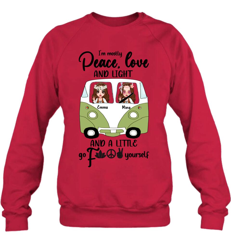 Personalized Hippie Girls T-Shirt/Long Sleeve/Sweatshirt/Pullover Hoodie - Gift For Hippies/Hodophiles/Friends - Stay Trippy Little Hippie
