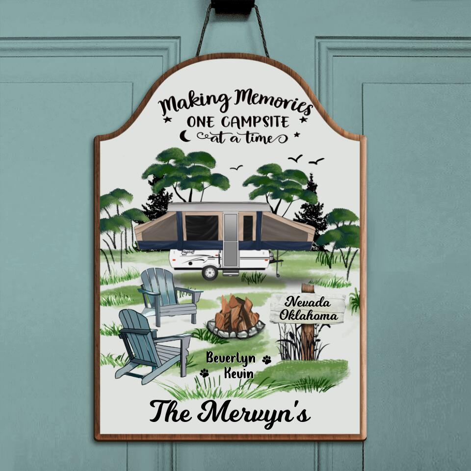 Personalized Camping Door Sign - Gift For Camping Lovers - Making Memories One Campsite At A Time