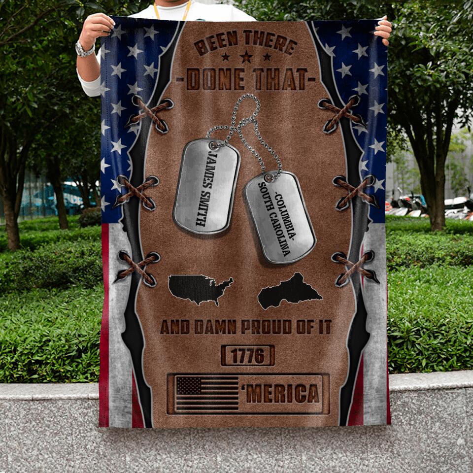 Custom Personalized Veteran Flag Sign - Gift Idea For Father/ Veteran/ Independence Day - Been There Done That
