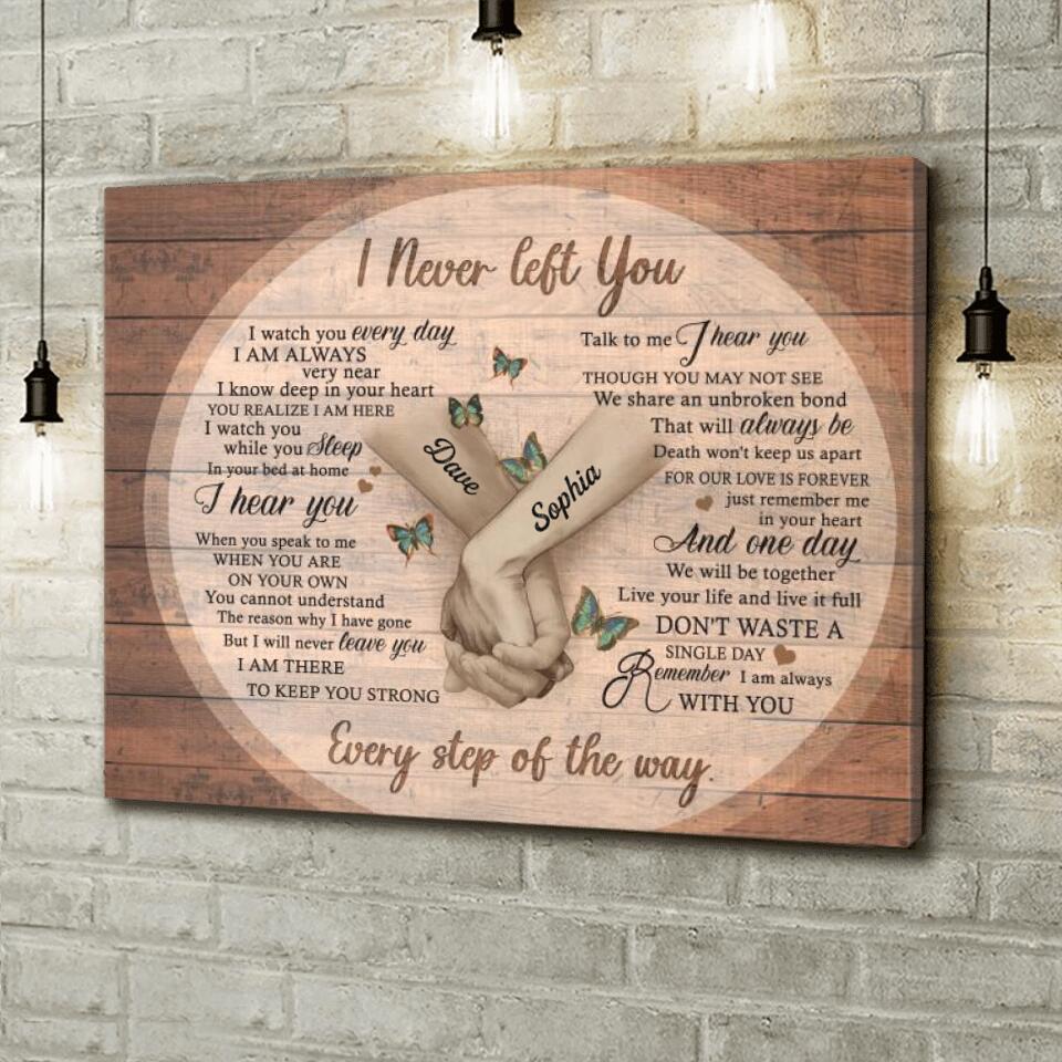 Personalized Never Left You Canvas - Memorial Gift For The Loss Of Loved Ones - Remember I Am Always With You