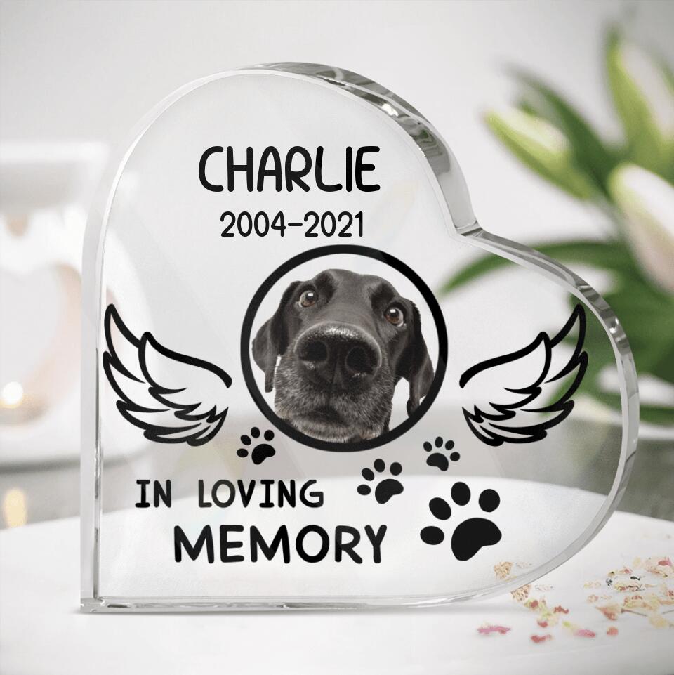 Personalized Pet Memorial Acrylic Plaque - Memorial Gift Idea For Pet Lover - In Loving Memory