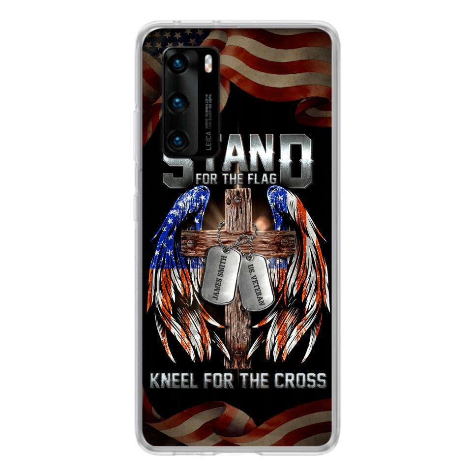 Custom Personalized U.S Veteran Phone Case - Gift Idea for Father/Veteran/ Independence Day - Stand For The Flag Kneel For The Cross - Case For Xiaomi, Oppo And Huawei
