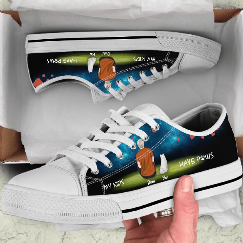 Personalized Pet Mom/Dad Low Top Sneakers - Gift for Couple, Dog Lovers, Cat Lovers - Up to 4 Pets - IC6VNS
