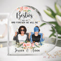 Personalized Besties Crystal Heart - Best Idea For Best Friends - Side By Side Or Miles Apart Friends Will Always Be Connected By Heart