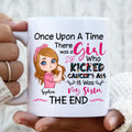 Personalized Breast Cancer Coffee Mug - Once Upon A Time There Was A Girl Who Kicked Cancer's Ass It Was My Sister