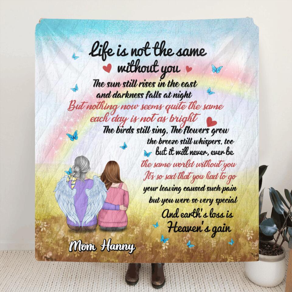 Personalized Memorial Fleece Throw Blanket/Quilt - Memorial Gift Idea - Life Is Not The Same Without You