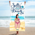 Custom Personalized Beach Girl Beach Towel - Gift Idea For Girls/Beach Lovers - Salty Lil' Beach