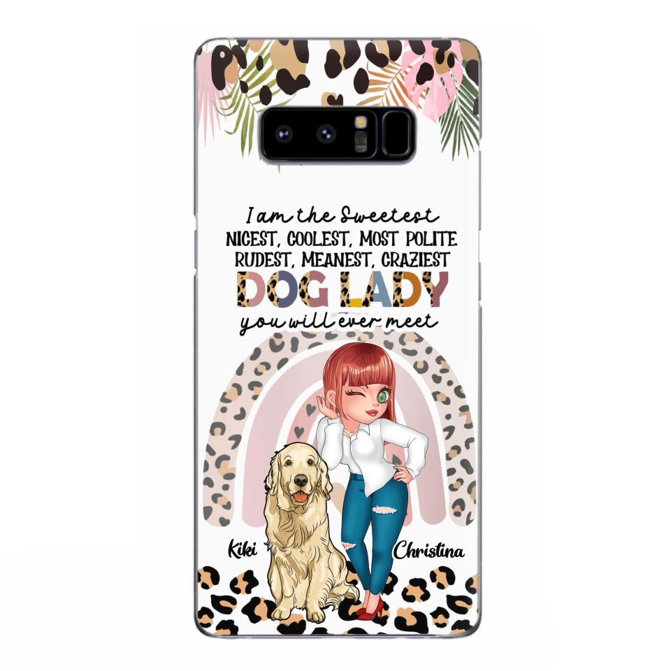 Custom Personalized Dog Mom Chibi Phone Case- Up to 4 Dogs - Gift For Dog Lover - I Am The Craziest Dog Mom - Case For iPhone & Samsung