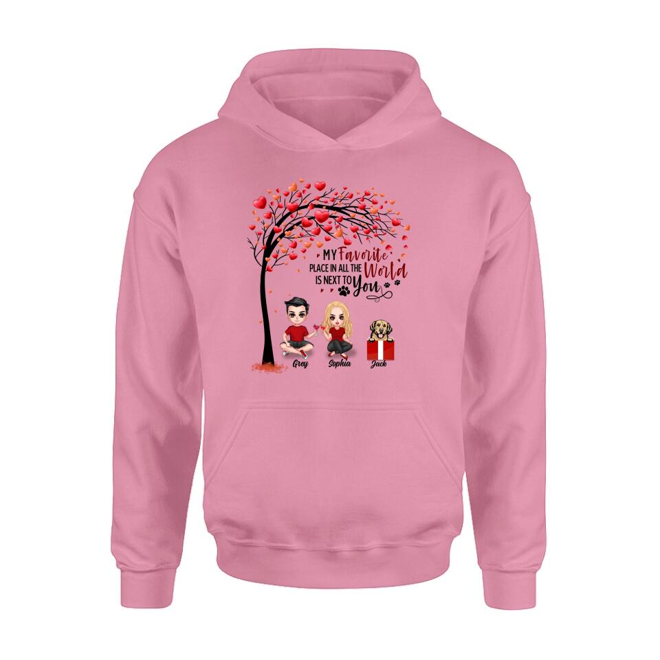 Personalized Couple T-shirt - Up to 5 Dogs - Gifts for Couples - Happy Valentine's Day