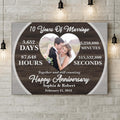 Custom Photo Wedding Anniversary Milestones  Horizontal Canvas - Gift Idea For Couple/Wedding Anniversary - Happy Anniversary