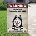 Personalized Warning Dog Flag Sign - Gift Idea For Dog Lover - Protected By Bark Alarm