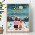 Personalized Memorial Dog/Cat Poster - Adult/Couple With Up to 5 Pets - Memorial Gift For Dog/Cat Lover - You Got A Message From The Rainbow Bridge