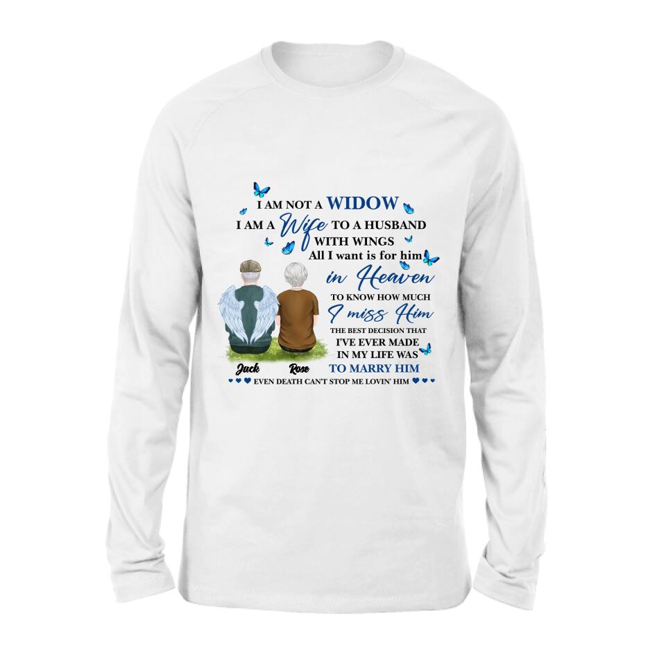 Personalized Couple Shirt - Memorial Gift Idea For Couple - I Am A Wife To A Husband With Wings