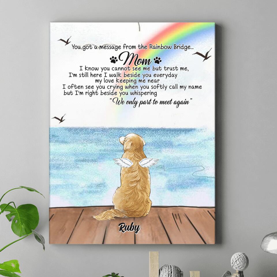 Custom Personalized Memorial Pet Canvas - Memorial Gift For Dog/ Cat Lover - I'm Still Here