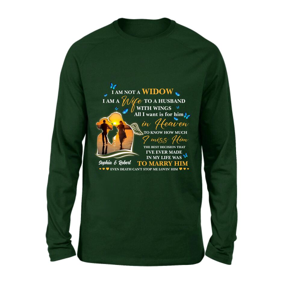 Personalized Couple Shirt - Memorial Gift Idea For Couple - I Am A Wife To A Husband With Wings