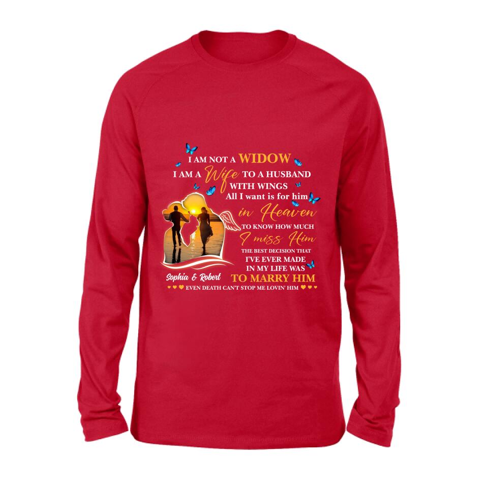 Personalized Couple Shirt - Memorial Gift Idea For Couple - I Am A Wife To A Husband With Wings