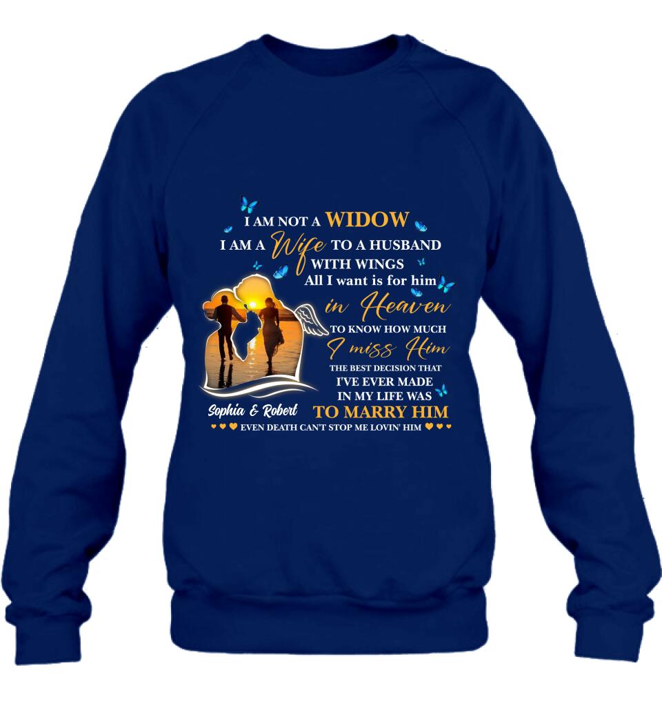 Personalized Couple Shirt - Memorial Gift Idea For Couple - I Am A Wife To A Husband With Wings