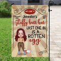 Personalized Chicken Flag - Up to 7 Chickens - Gift Idea For Chicken Lover/Couple - Fluffy Butt Hut Last One In Is A Rotten Egg