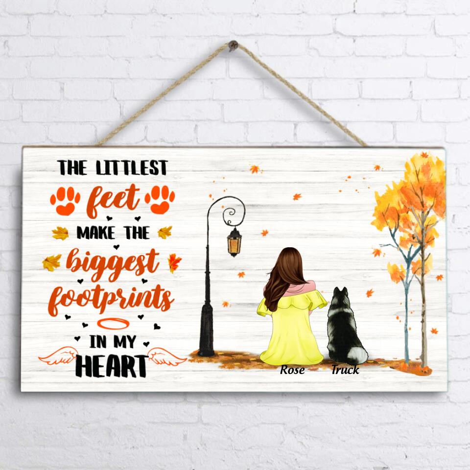 Personalized Memorial Dog Autumn Rectangle Wall Art - Mom With Up to 5 Dogs - Best Gift For Dog Lover - 8ALLOF