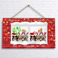 Personalized Christmas Pet By Window Rectangle Door Sign - Up to 6 Pets - Best Gift For Dog Lover/Cat Lover