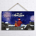 Personalized New Year With Family Door Sign - Family With Up to 4 Pets - Gifts For Family - First Christmas Together As Hubby And Wife